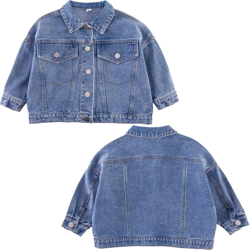 Personalized Kids Denim Jackets with Names,Custom Long Sleeve Outerwear Jean Jackets for 1-8 Years Old Girl Boy Gift4