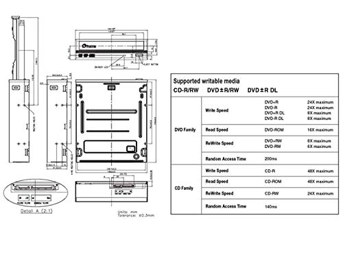 Osgear Desktop Pc Internal Dvdrw Sata 24X Dvd 56X Cd Rom Built-In Dvd Optical Drive Device Tray Loading Reader Writer Burner Support Windows Xp 7 8 10 #TOP3