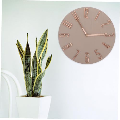 Horloge murale silencieuse design beige pour décoration de maison