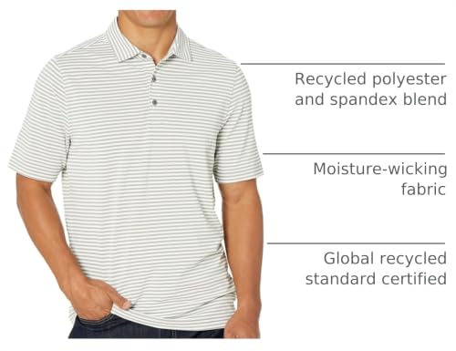 Image of Cutter & Buck Mens Short Sleeve Virtue Eco Pique Stripe Recycled Mens Big and Tall Polo