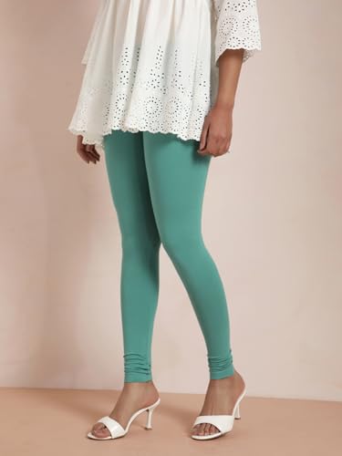 Image of TWIN BIRDS Tailored Cut and Classic Fit Super Stretchable Elastane Fabric Churidar Leggings for Women