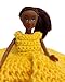 Toilet Paper Cover Doll Yellow Dark Green Brown Skin Retro Unique Crochet Handmade