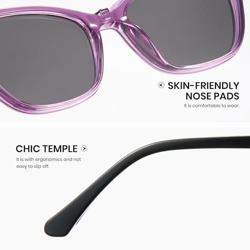 Image of Cyxus Cat Eye Magnetic Clip-On Sunglasses Women Polarized Blue Light Blocking UV400 Protection P1221