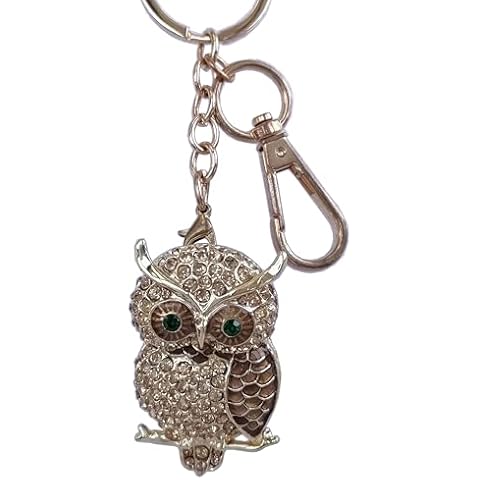 Sindary Owl KeyChain Pendant with Rhinestones Cover