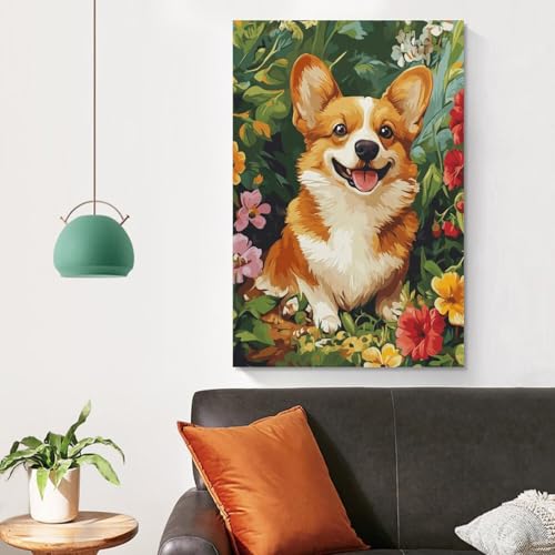 Pintura poster Corgi para decorar paredes de dormitorios modernos 50x75 cm 4