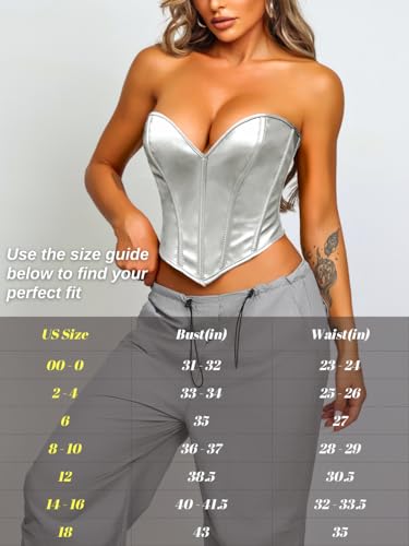 Image of ChiaoLezhee Heart Corset Top For Women, Sexy Concert Outfits Going Out, Strapless Crop Top, Overbust Bustier
