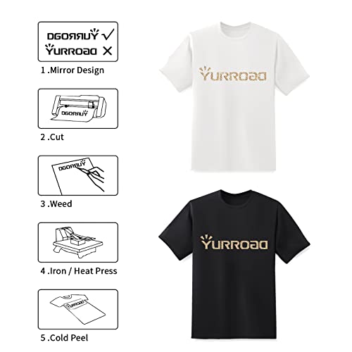 YURROAD 100 X 30cm - Glitter marrone HTV Vinile