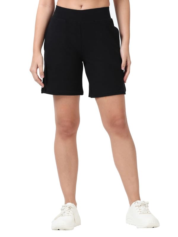 Women Cotton Shorts with 2 Side Pockets-image-38
