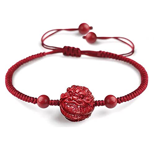 Bracelet rouge de cinabre naturel idée cadeau zodiaque chanceux et réussite