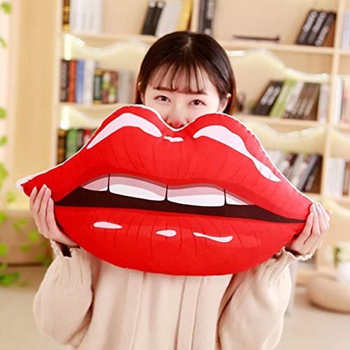 赤い唇 抱きまくら 超ソフト フラシ天枕クッション かわいい動物抱き枕 撮影道具 抱きしめたくなるお昼寝枕 赤い唇 型子供向け装飾 ギフト 萌え 可愛い 動物プラッシュ 60*30cm