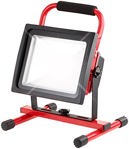 LED Akku Scheinwerfer: Wetterfester LED-Akku-Baustrahler, Stand-Sockel, 30 W, 1.500 lm, IP65 (Akkuscheinwerfer)
