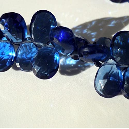 Quartz bleu cobalt facetté en poire pour sublimer vos colliers faits main et ateliers créatifs