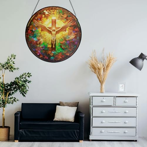 Attrape-soleil Jésus vitrail 19,8 cm pour apaiser l'ambiance intérieure - 7