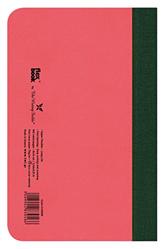 Image of flexbook Smartbook Notebook Ruled Pink | A6 | 9x14cm | 160 pages | 70gsm Fabriano Ivory Paper | Colorful Eco Paper Cover | with Green linen spine