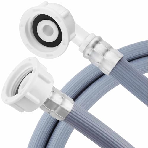 CHEFZOCO Manguera Lavadora, Manguera Lavavajillas, Manguera entrada de agua, Compatible con Todas las Marcas, Válvula de Seguridad Ø 3/4 acodada a recta, para Temperaturas de hasta 25°C, 1.50 Metros