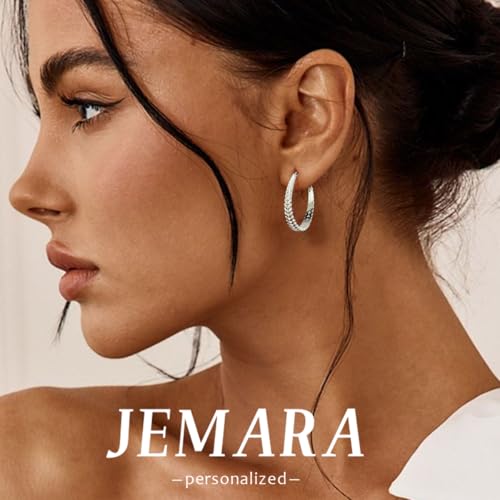 Silver Hoop Earrings for Women Hypoallergenic 925 Sterling Silver Post Hoop Earrings Lightweight Thick Large Silver Hoop Earrings 30/40/50MM3