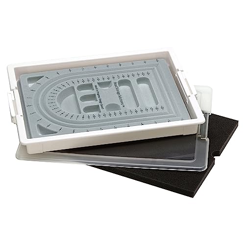 Bead Storage Solutions Durable Landscape Clear Plastic 4-Piece Work in Progress Bead Storage Tray for Craft Organization, White