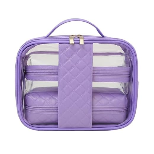 Kit 3 Bolsa Necessaire Feminina Organizador Maquiagem Viagem Blogueira cosméticos Estojo (Lilás)