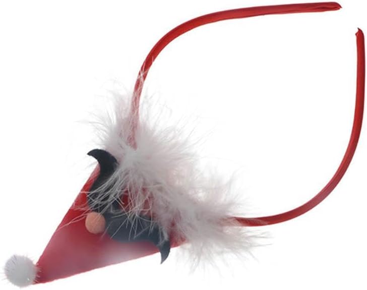 Christmas Hair Band Funny Christmas Decoration Bow Santa Christmas Hat Cartoon Party Dress Up Female Plush Hair Hoop