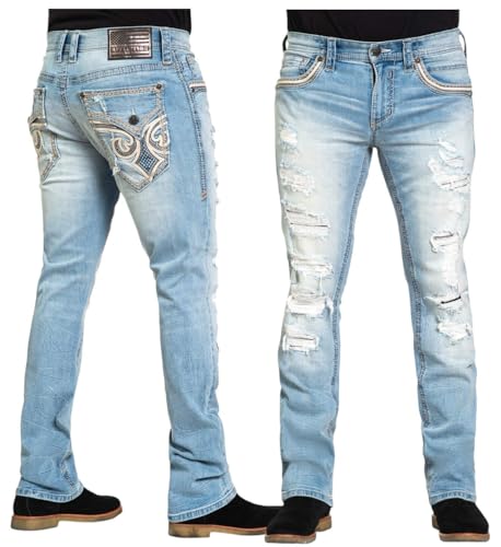 Affliction Men's Denim Jean Ace Aiden Inseam 34