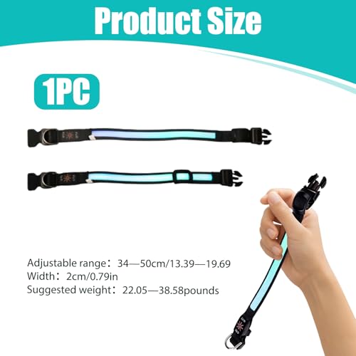 Rechargeable Light Up Dog Collar USB-C LED Dog Light Collar with 360° Visibility, Reflective Outer Shell, 7 Colour Flowing Modes, Waterproof Dog Collars for Medium Large Dogs Night Safety Walking - Image 4