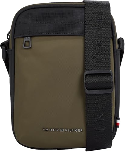 Tommy Hilfiger Uomo Borsa a Tracolla Repreve Mini Reporter con Logo, Verde (Army Green), Taglia...