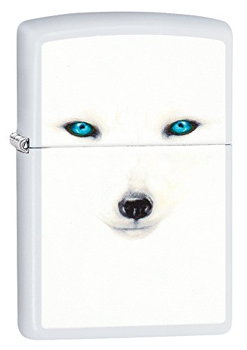 Zippo Arctic Fox Pocket Lighter, White Matte