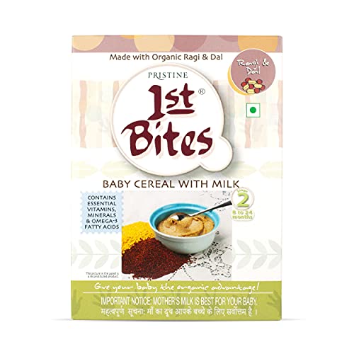 Image of Pristine 1st BITES Baby Cereal 300g | Baby Food (8-24 Months) Stage-2, Organic Ragi & Dal | Infant Food