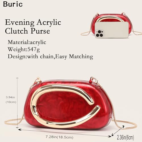 Image of Acrylic Clutch Purse for Women Marbling Evening Wedding Handbags Acrylic Shell Box Purses for Party Prom Cocktail