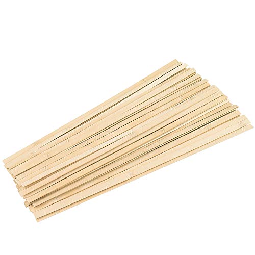 DYWISHKEY Natural Bamboo Sticks, Wooden Craft Sticks, 15.75 Inches Length x 3/8 Inch Width (50 Pieces)
