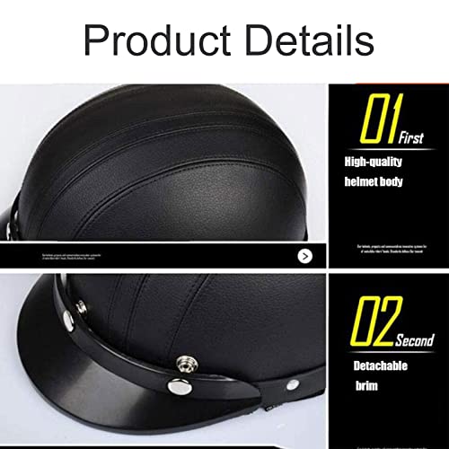 Dlpackj Vintage Motorcycle Half Face Helmets, Motorbike Jet Half Helmet Fashion Motorcycle Helmet With Goggles, Retro Motorcycle Helmet For Cruiser Scooter, Dot Approved (Color : D) #TOP1