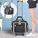 CAB55 Rolling Craft Bag, Tote Bag with Wheels for Women, Rolling Teacher Bag with Removable Folding Hand Truck (Black)