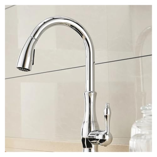 Robinet de mélange d'eau à levier fluide avec bec rotatif complet
