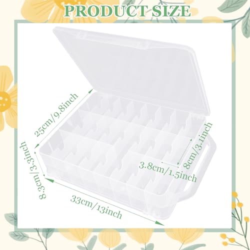 Image of ABuff 46 Grids Embroidery Thread Organizer Double Sided Thread Box Storage, Portable Clear Plastic Sewing Organizer Box Threads Holder for Embroidery Floss Sewing Threads, Small Crafts & Toys