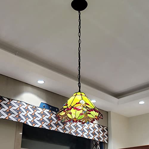 Image of Mission Lamp Shade Replacement Green Red White Tiffany Stained Glass Lampshade Only with Cap Fit for Table Lamp Floor Lamp Reading Desk Lamp Ceiling Pendant Light Chandelier,Green,17