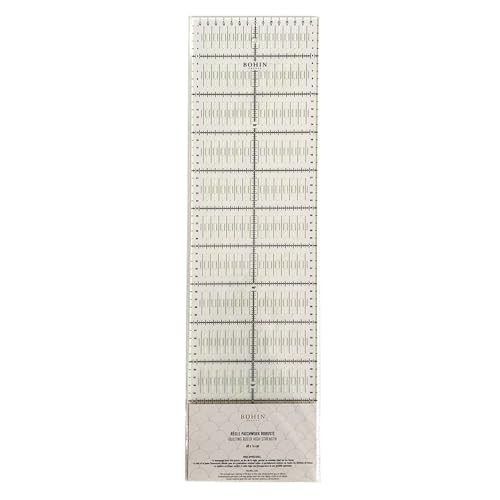 Règle patchwork Bohin 16x60cm rectangulaire pour aligner les tissus sans glisser lors de la coupe