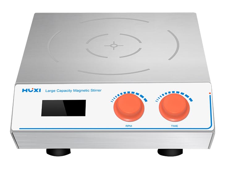 20L Magnetic Stirrer Lab Stirrer Magnetic Stir Plate with Speed 100 to 1600rpm Capacity 20L Motor Power 25W Brushless Motor 110/220V Adjust Mode Knob LCD Display