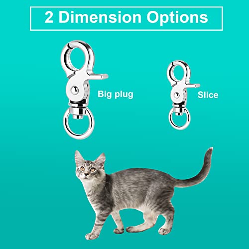Cobee erkennungsmark Clips mit Ringen, 4 Stück Clips mit 10 Stück Ringen für Hunde- und Katzenhalsbänder, Geschirr