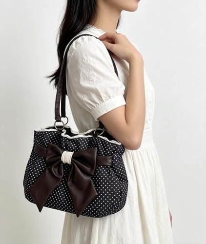 Bolso Tote con Lunares y Lazo Y2k de Lona miniatura 2