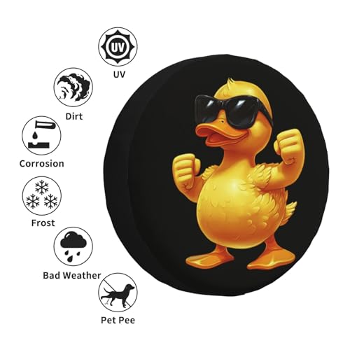 Image of Cute Duck Spare Tire Cover Universal Wheel Tire Cover Funny Cartoon Duck Tire Protectors for Travel Trailer Rv SUV Truck Camper and Many Vehicle 16 Inch