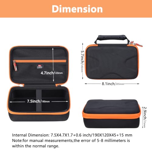 Image of FBLFOBELI Hard Case for MugEasy /Daxiongmao /DEPSTECH /Telsong Borescopes | Hard EVA Shell for TGJOR /SKYBASIC /Lightswim /COOVIE Borescope Inspection Camera, Fits 4.3'' Screen, Waterproof, Orange