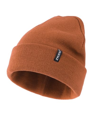 Bonnet XL/XXL pour grande tête chaud en maille marron confortable