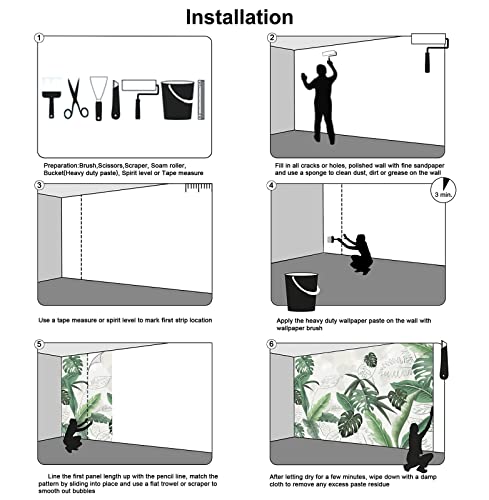 Bormia Modern Minimalist Wall Mural Tropical Rain Forest Green Plant Mural Wallpaper For Living Room Bedroom #TOP6