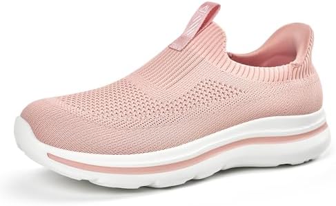 ODCKOI Damen Slip On Walking Schuhe, Atmungsaktive Freizeitschuhe zum Reinschlüpfen, Leichte Bequeme Sneaker,Spaziergang und Reisen