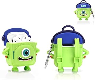 Derhom Airpods Silicone Case Funny Cute Cover Compatible for Apple Airpods 1&2[Bag Series] (Black Shark)