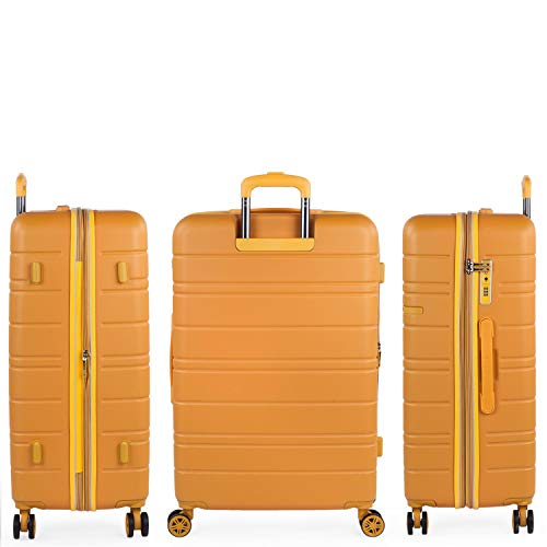 JASLEN - Grote reiskoffer 4 wielen Trolley uitschuifbare onbuigzame ABS. Hard licht en prettig comfortabel oefenen. Hoogwaardig merk en stijl. TSA-slot. Lange reizen 171270, Color Mosterd - Image 4