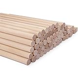 Belle Vous Varillas de Madera (Pack de 100) - Palos Madera Natural 18cmx12mm Palos Polo Redondos Manualidades para Arte y Bricolaje - Decoraciones para Proyectos de Nios Bodas y Fiestas