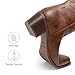 DREAM PAIRS Cowboy Boots for Women Cowgirl Western Boots Fashion Embroidery Stitched Chunky Heel Mid Calf Boots,Size 7,Brown-Pu,DWUMMB2504
