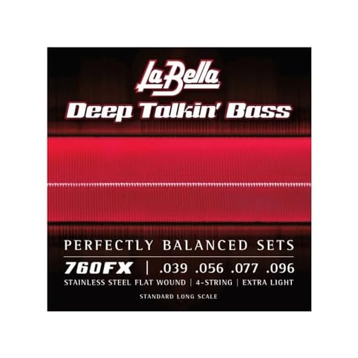 La Bella 760FX Deep Talkin' Bass Flats Bass Guitar Strings - .039-.096 Extra Light 4-string