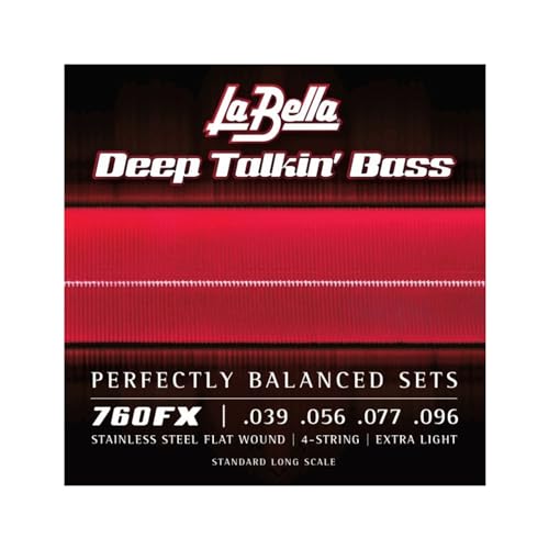 La Bella Strings DEEP TALKIN' BASS FLATS - 760FX - ELECTRIC BASS Saiten fĂĽr E-Bass - Stainless Steel Flatwound 39/96